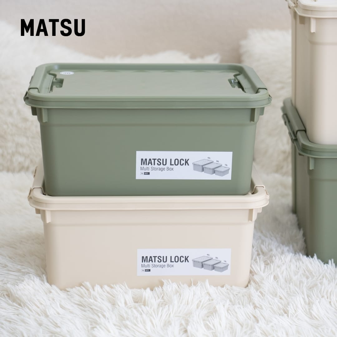 กล่องเก็บของ ฝาล็อค MATSU ขนาด 15 ลิตร สีขาวขุ่น_8